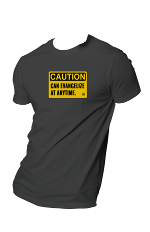 HOG "CAUTION: can Evangelize Anytime" Black Colour T-shirt.