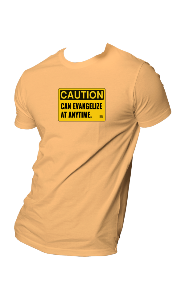 HOG "CAUTION: can Evangelize Anytime" Nude Colour T-shirt.