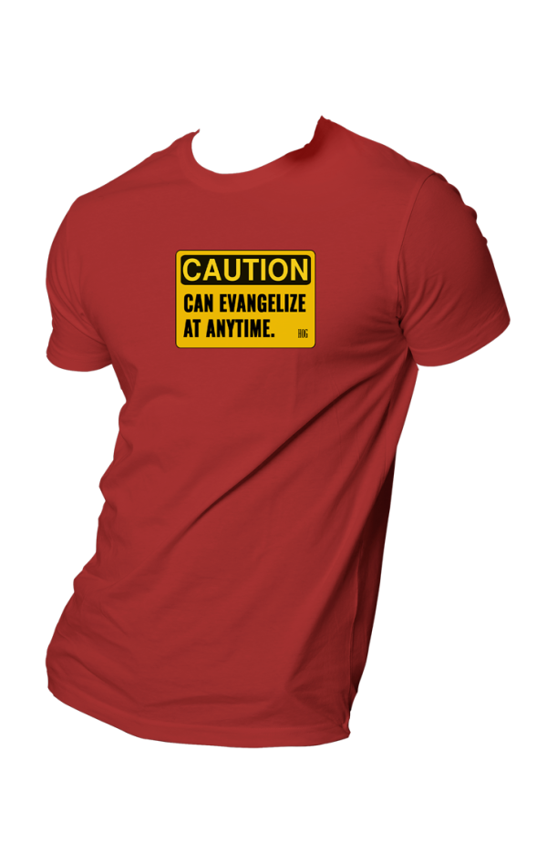 HOG "CAUTION: can Evangelize Anytime" Wine Colour T-shirt.