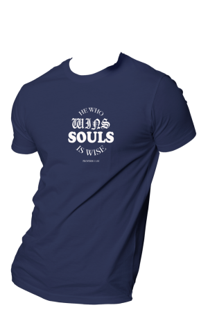HOG "He Who Wins Soul" Navy-Blue Colour T-shirt.