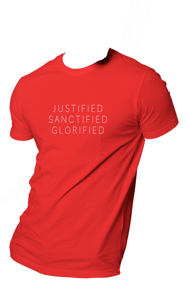 HOG "Justified Sanctified Glorified" Red Colour T-shirt.