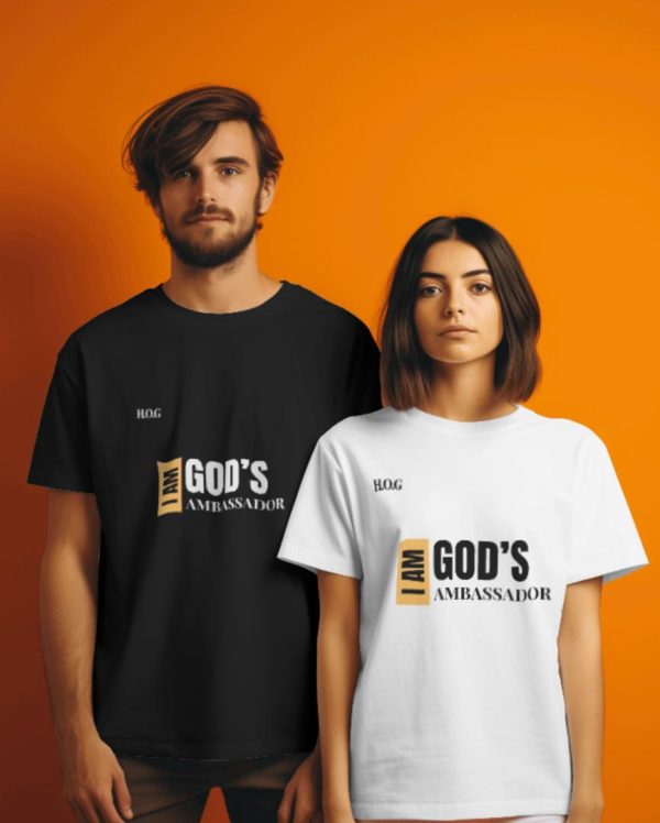 HOG "I am God's Ambassador" Black/white Colour T-shirt.