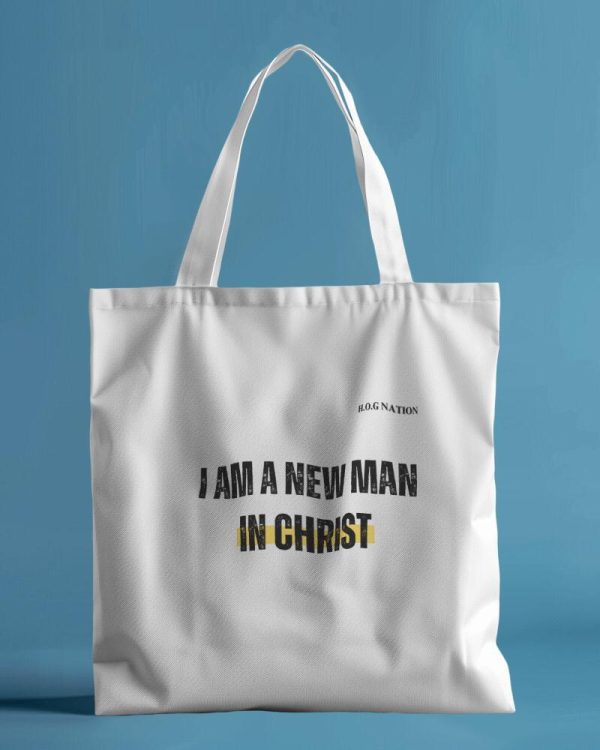 HOG "I Am A New Man In Christ" Tote Bags