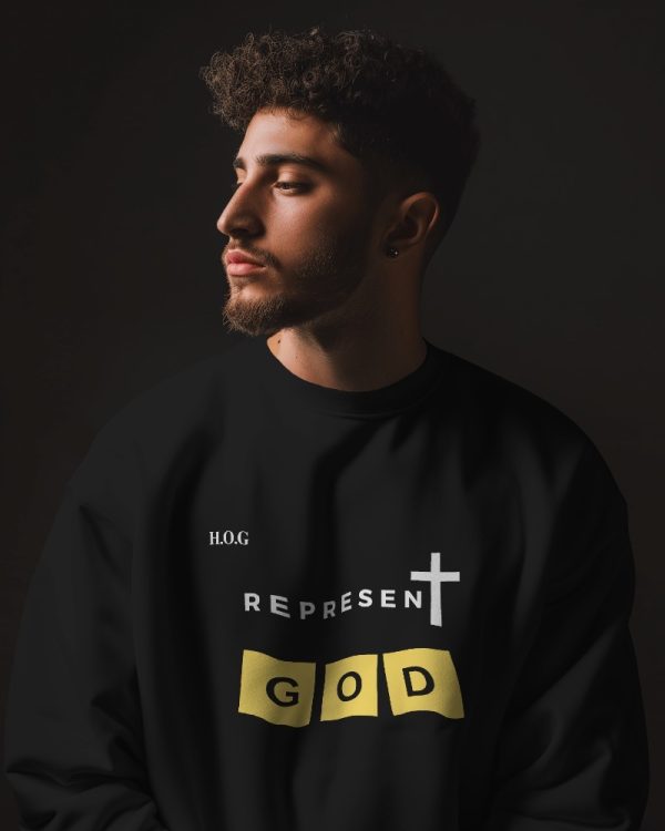 HOG "Represent God" Sweat-Shirt 100% Cotton